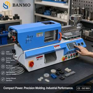BANMO Desktop Mini Plastic Injection Molding Machine 25g Horizontal Lab Use 50KN Clamping Force Wholesale Factory Price