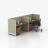 Meubles de bureau modernes Disposition modulaire du poste de travail en aluminium Tables de poste de travail à 2 cloisons