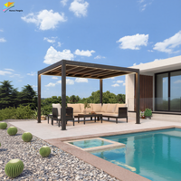 Pergola à lames orientables modèle léger, installation facile, pergola à commande à distance, pergola extérieure en aluminium pour jardin, patio, espace extérieur