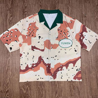 Chemise Polo Homme Personnalisée avec Logo Brodé, Coupe Courte, Col Cubain, Coupe Boxy, Chemise de Travail pour Homme