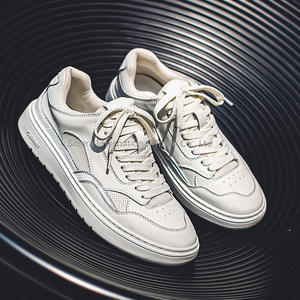 Chaussures pour hommes, style vintage, vêtements de travail, style sportif classique, blanc, décontractées, semelles épaisses, rétro, baskets à enfiler, respirantes, maille, printemps 2025 - Product Image 2