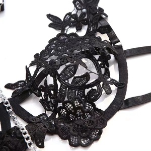 Сексуальное белье для внешней торговли с вышивкой в стиле панк, с трехточечным искушением, тонкая металлическая цепочка - Product Image 3