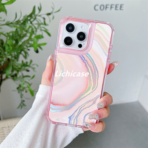 Lichicase luxe marbre Design antichoc 2 en 1 couverture arrière Mobile pour Tecno <span class=keywords><strong>Spark</strong></span> <span class=keywords><strong>Go</strong></span> 1 étui de protection en gros - Product Image 5