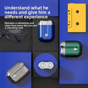 Mini Electric <strong>Shaver</strong> For Men Pocket Dual Head <strong>Shaver</strong> <strong>Rechargeable</strong> Compact <strong>Travel</strong> Blue Electric Razor - Product Image 5
