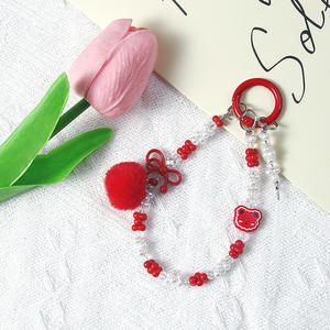 귀여운 동물 페르시 키 체인 아크릴 플러시 작은 공 전화 체인 - Product Image 6