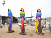 Coloré extérieur grande résine perroquet Statue en fibre de verre perroquet oiseau Sculpture à vendre 10ft