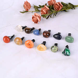 High Quality Natural Healing Crystal Heart <b>Car</b> <b>Clip</b> Gemstone Heart Moon Ornament <b>Car</b> Accessory for Souvenir - Product Image 6