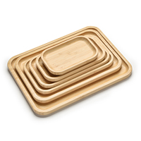 Produits populaires personnalisés Assiette en bambou classique incassable Assiette en bois massif pour plats, collations, desserts
