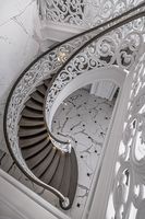 Villa Escalier en colimaçon en fonte Bâtiment intérieur et extérieur Courbe Escaliers en fer forgé