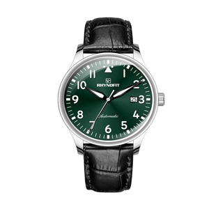 Montre automatique de plongée pour homme de luxe avec date luminescente et bracelet en cuir véritable avec mouvement mécanique à cadran simple ETA 2824 - Product Image 4