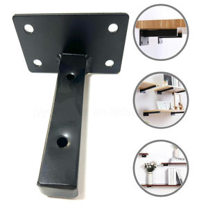 Ripiano resistente staffe saldate a parete supporto con angoli arrotondati | Finitura nera resistente al calore - Product Image 1