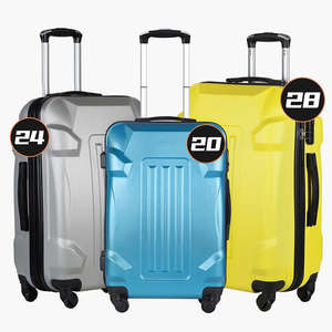 <strong>Lightest</strong> ABS Iron Trolley Bag Combination Lock Classic Style Eco-Friendly Unisex Travel <strong>Suitcase</strong> 210D Polyester Lining Fixed - Product Image 6