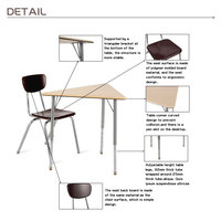 Ensemble bureau et chaise d'étude pour enfants, en métal, réglable