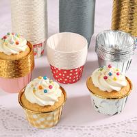 Usine source, vente en gros, PET, 50 pièces, moules à muffins jetables, moules à cupcakes, moules à cupcakes en aluminium, supports à pudding
