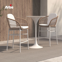 Artee – meuble de terrasse moderne, Table ronde pour salle à manger, Table haute en aluminium, petit café Bar, Table de Bar en plein air
