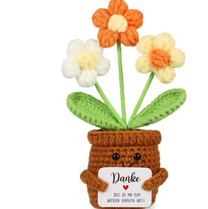 Centrotavola in Maglia di Cotone Morbido a Forma di Foglia Verde Salvia, Decorazione per Piante in Vaso, con Etichetta del Marchio - Product Image 4
