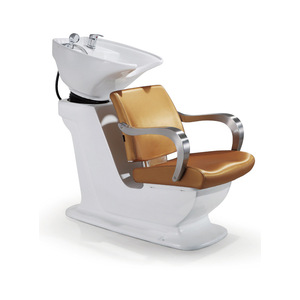 Sillón de Lavado de Cabello de Cuero Semi-Reclinable de Estilo Americano Moderno y Lujoso para Uso Comercial en Salones de Belleza y Peluquerías - Product Image 2
