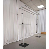 Support de toile de fond moderne en tuyaux et draperies, réglable avec double barre transversale, pour décoration de fond de mariage