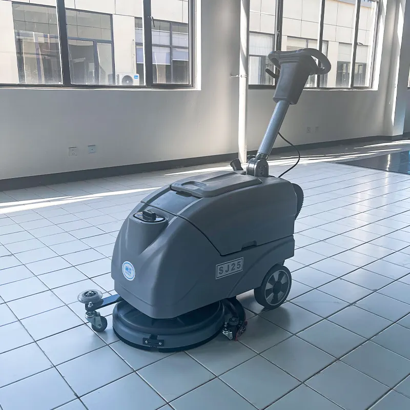 SHOJIEE SJ25 Folding Type Tile Cleaner Walk Behind Sweeper Machine Electric Floor Scrubber Dryer