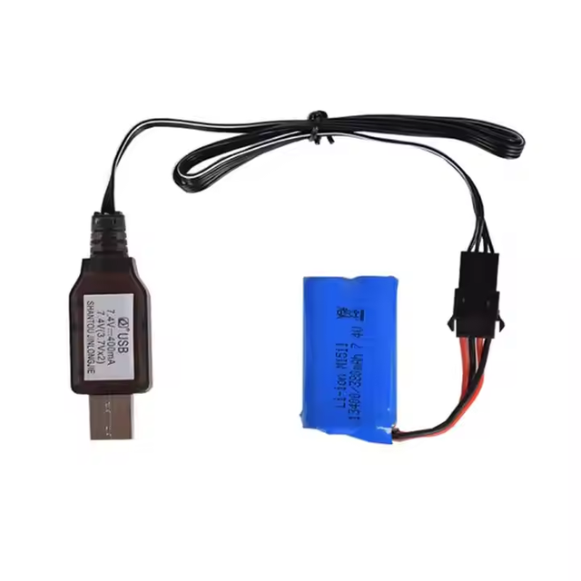 CROWN C Li-ion Battery USB Charger Cable Positive Plug SM-4P Charger for RC Car 7.4V Li-ion Battery