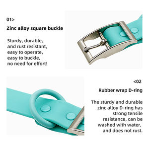 조정 가능한 미끄럼 방지 PVC 개 고리와 맞춤형 도매 제조 업체 방수 및 내구성 캔디 컬러 PVC 애완 동물 목걸이 - Product Image 4