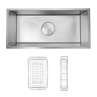 Évier de cuisine coréen fait main en acier inoxydable, à cuve unique, multifonctionnel, personnalisable, moderne, à encastrer sous plan, insonorisant