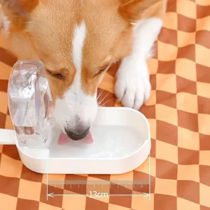 Modern 2 in 1 Plastic Dog & Cat Food Storage Portable Pet <b>Water</b> <b>Container</b> Dog Feeder Puppy Drinking Bowl - Product Image 5