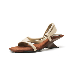 Sandalias de Tacón 0138 con Punta Cuadrada, Tacón Bajo, Transpirables, con Tira Trasera, Elegantes Zapatos de Verano para Mujer - Product Image 5