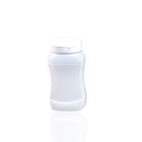 Bouteille vide carrée en polypropylène recyclable de qualité alimentaire pour miel et jus, 300 ml, avec bouchon à clapet