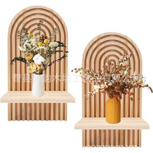 Wall Mounted Wooden <b>Shelf</b> <b>Pine</b> Wood Wave Shape Display Rack For Home Decor - Product Image 1