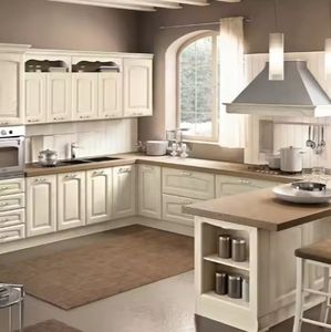 Ensemble d'armoires de cuisine en bois de style luxueux blanc, prêt à assembler avec un placard - Product Image 5