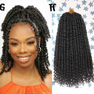 <span class=keywords><strong>Xtrend</strong></span> 12 Zoll Synthetische Maschinell Gefertigte Doppelte Tressen Vorgedrehte Passion Twist Bohemian Vorgekrümmte Wasserwellen-Häkelzöpfe 8 Packungen 12 - Product Image 3