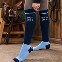 Chaussettes d'équitation unisexes personnalisées avec logo, hauteur genou, compression respirante, renforcées et durables