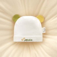 Gorro de Bebé Recién Nacido, Suave, de Algodón y Elastano, Doble Capa, con Orejas 3D, Diseño de Dibujos Animados, Antibacterial, Unisex, para 0-3 Meses