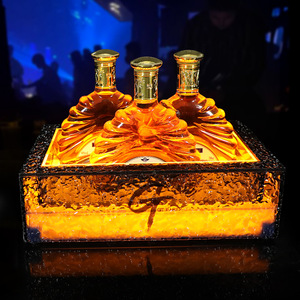 Double Layered Thickened Smoky Gray Ice Pattern <b>Beer</b> Barrel Led Champagne Box Rectangle Plastic Party Ice Bucket - Product Image 2