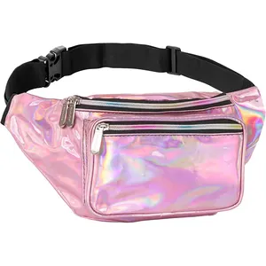 Prezzo all'ingrosso da uomo in Pvc impermeabile a tracolla borsa a secco borsa olografica arcobaleno marsupio marsupio borsa per cellulare