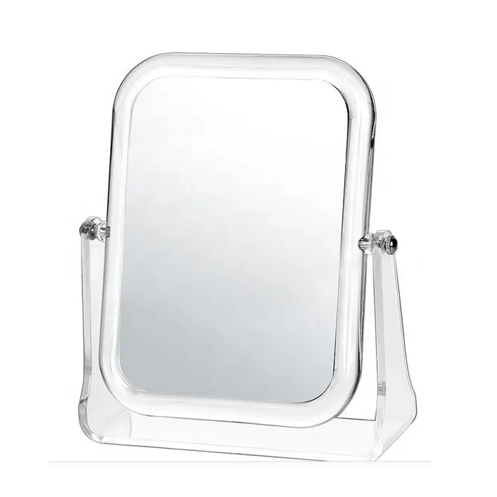 Fabrik Großhandel kann Kunststoff doppelseitigen quadratischen Tisch Kommode Schönheits spiegel, Ständer, quadratischen Spiegel drehen