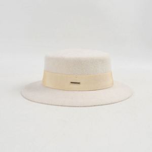 2024 Autumn Fall Winter New Simple Wool Knitted Fedora <b>Hat</b> British Vintage Flat Top <b>Hat</b> <b>for</b> Women Dress - Product Image 6