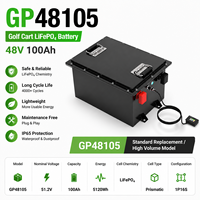 Baterai Golf Cart 48V 100Ah LiFePO4 Ramah Lingkungan Bersertifikasi CE, Lithium Deep Cycle untuk Lapangan Golf Eropa