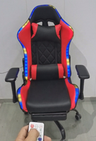 Chaise de jeu grande taille avec accoudoirs 3D réglables, LED RGB, ergonomique, avec repose-pieds