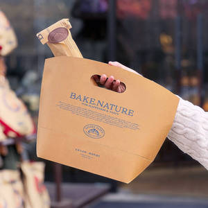 Sacs en papier kraft personnalisés recyclables en gros, sacs d'emballage alimentaire personnalisés résistants <span class=keywords><strong>à</strong></span> la graisse, emballage en papier kraft - Product Image 6