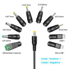 Adaptateur universel électrique AC/DC 12W, alimentation réglable 3-12V 1A, 7 embouts, protection contre les surtensions, garantie de 2 ans, matériau ABS - Product Image 6