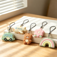 Aangepaste cartoon PVC telefoonhanger zachte rubberen mobiele telefoonkoordje hanger schattig fruit dier transport tas accessoire cadeau groothandel