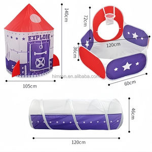 Tente extérieure Tunnel Vente en gros Maison de jeu pour enfants Astronaute de l'espace Tentes de jeu <span class=keywords><strong>pop</strong></span>-up avec tunnel et piscine à balles - Product Image 3