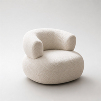 Fauteuil de salon Boucle Cloud, design moderne et minimaliste, dossier incurvé, canapé individuel pour villa, chambre, balcon, hôtel boutique, mobilier