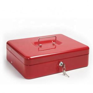 กล่องล็อคโลหะ2ชั้นปลอดภัยเหล็กจัดระเบียบกุญแจเงินสดฝาปิดล็อคได้ - Product Image 3