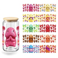 Plus de 400 000 designs, enveloppes de tasses en PET UV DTF originales de 16 oz, autocollants 3D mignons de personnages de dessins animés, autocollants de transfert imperméables