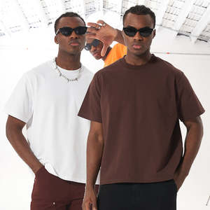 Camiseta de hombre transpirable ecológica de manga corta Unisex en blanco personalizada de 100% algodón de peso pesado de cuello redondo de gran tamaño - Product Image 1