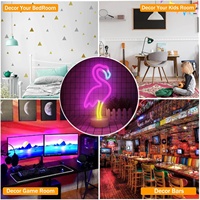 Enseigne lumineuse LED Néon Flamant rose pour la décoration de chambre à coucher et de chambre de fille
