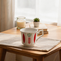Tasses à expresso en porcelaine 180 ml en gros, design moderne, option ODM, pour fêtes et occasions, cadeaux pour la Journée nationale saoudienne, compatibles lave-vaisselle